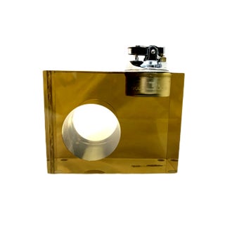 Acrylic Cigar Lighter with Silver Band Attributed to Astrolite, 1970s For Sale