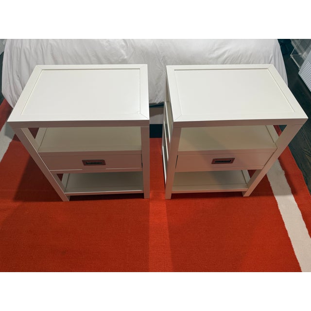 Lonny Bedside Table, White. The Lonny features one drawer and two shelves for storage, with a compact footprint designed...