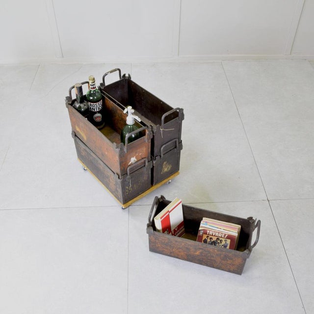 Metal Storage Container from Fiat, 1960s, Set of 5 For Sale - Image 7 of 10
