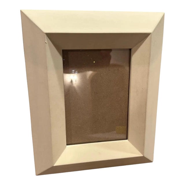 1990s Modern Ivory Lacquered Wood Italian Picture Frame by Bussolari For Sale