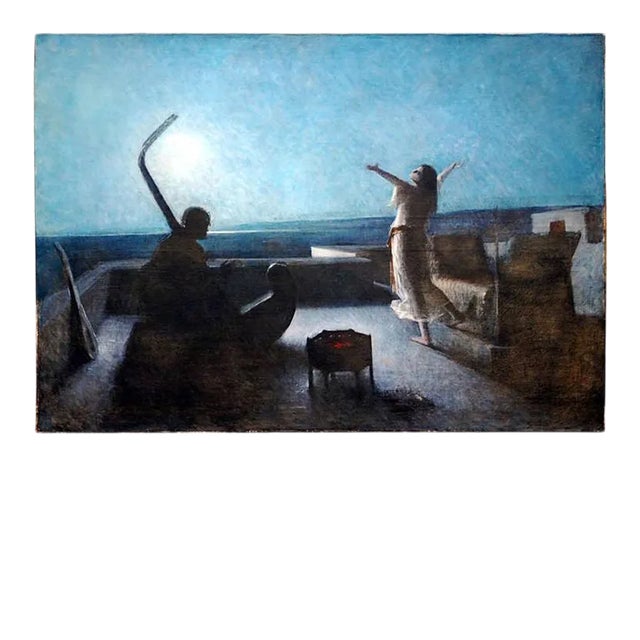 Large Continental School Style Oil Painting For Sale