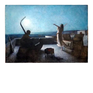 Large Continental School Style Oil Painting