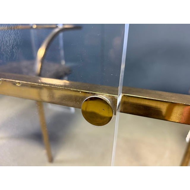 Set of 6 high back dining chairs attributed to Charles Hollis Jones and produced by Belgochrom featuring curved acrylic...