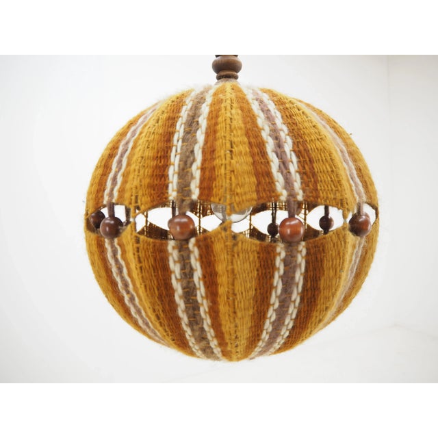 Mid-Century Czechoslovakian Fabric Pendant, 1960s For Sale - Image 10 of 14