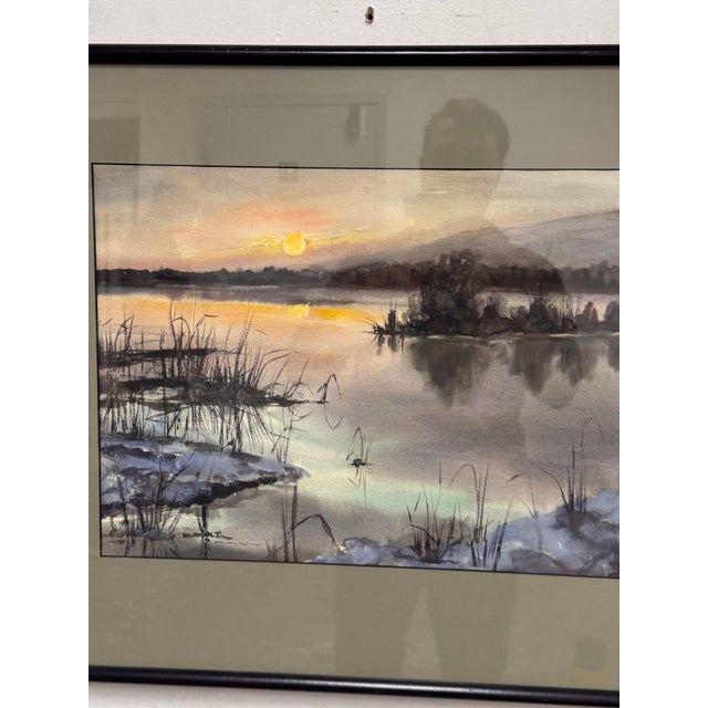 Cady Stopp Swamp Reflections Framed Watercolor, Circa 1970 For Sale - Image 4 of 11