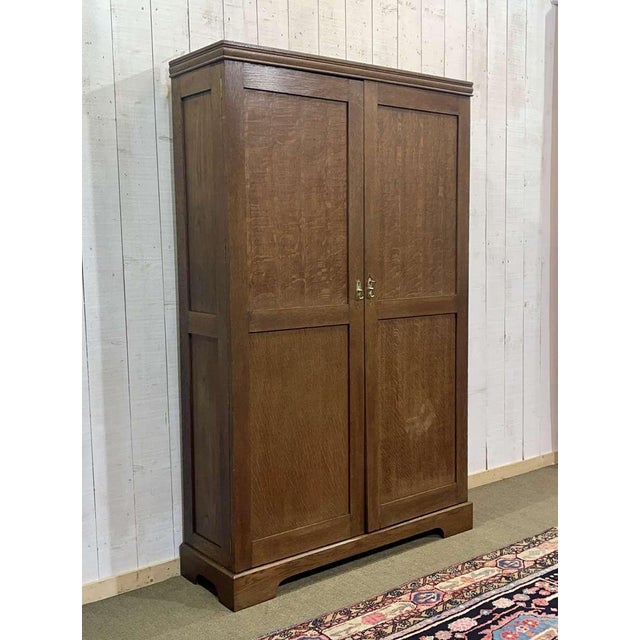 Early 20th century English oak wardrobe - W=1.26m, H=1.96m, D=40cm.