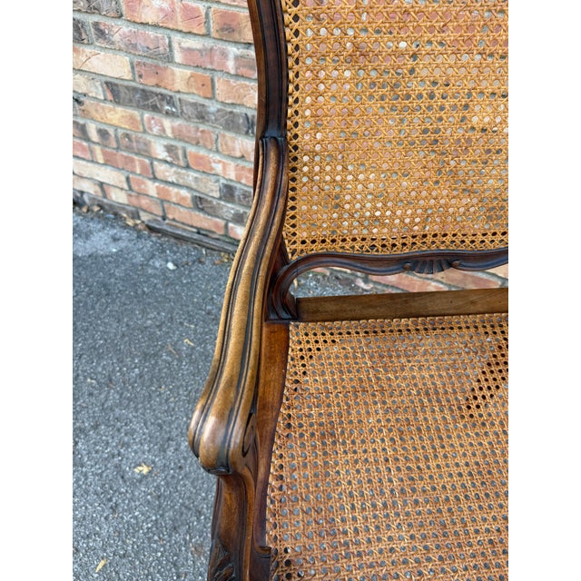 Pair of Antique French Cane Arm Chairs For Sale - Image 11 of 13