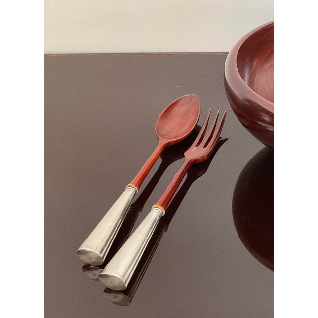 Elevate your salad service with this elegant pair of vintage French salad servers.