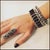 Early 21st Century Miriam Salat Caterpillar Silver and Resin Noir Deco Bracelet With White Topaz For Sale - Image 5 of 12