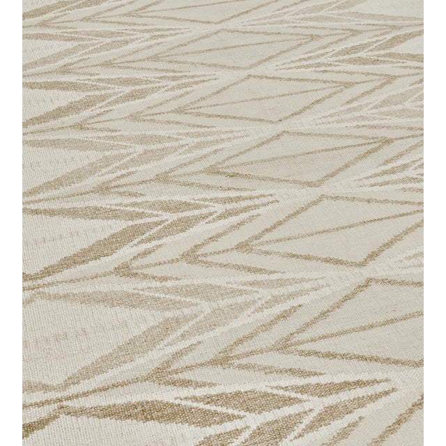 Mid-Century Modern Vintage Swedish Geometric Hooked Rug, Handwoven Wool at Doris Leslie Blau For Sale - Image 3 of 10