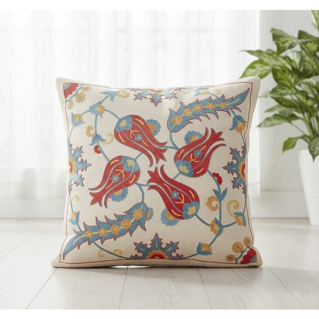 New Hand-Embroidered 100% Silk Cushion Cover – Authentic Uzbek Textile Art Elevate your home décor with this exquisite...