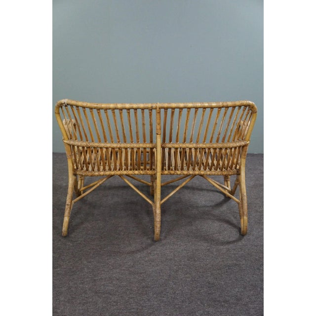 Vintage Dutch Rattan Sofa, 1950 For Sale - Image 4 of 7