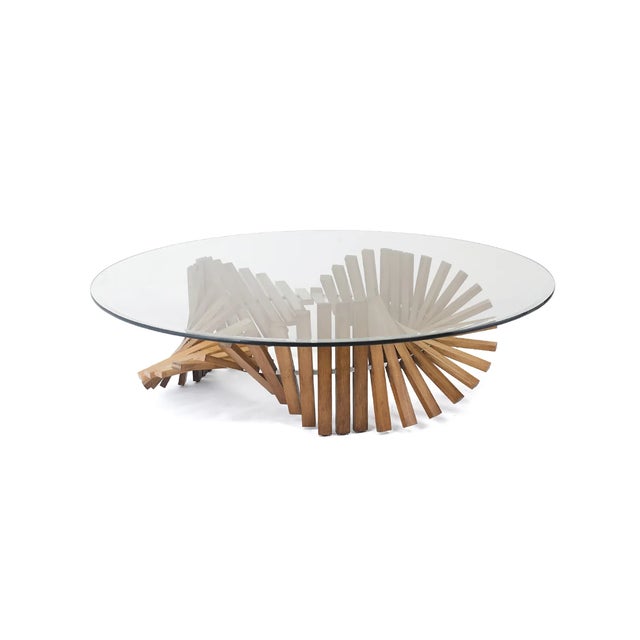 Contemporary Wood and Glass Coffee Table, Dark Wenge, 51" - Remini by Oggetti For Sale - Image 3 of 3