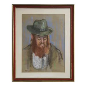 Portrait of a Jewish Man, Unknown Artist Pastel on Paper, Signed Nightingale