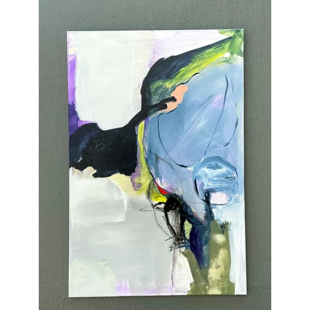 Early 21st Century Vintage Abstract Expressionist Oil Painting on Canvas For Sale - Image 5 of 12