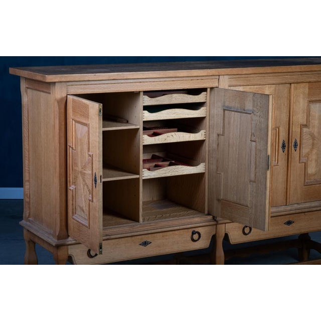 Oak Sideboard attributed to Henning Kjærnulf for Eg Møbler, 1970s For Sale - Image 4 of 10