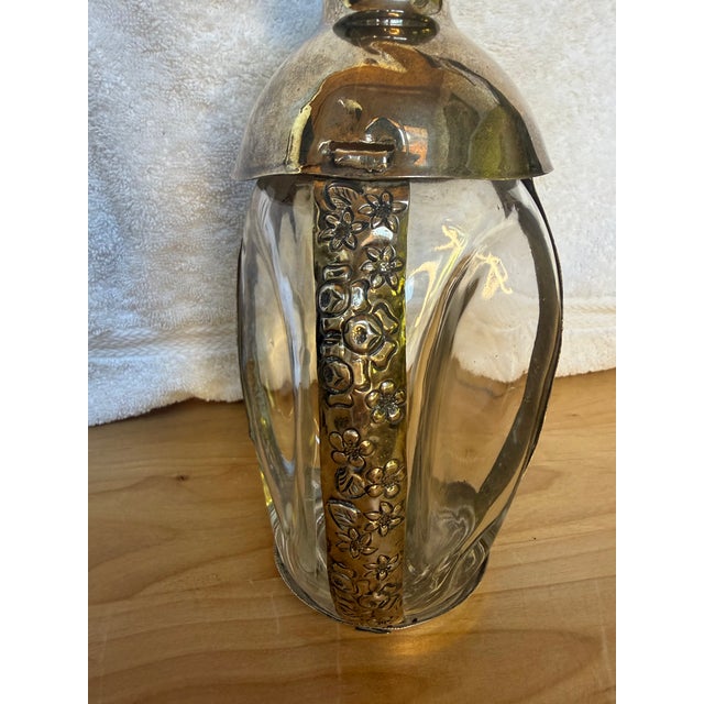 1930s 1930's Art Deco Sterling Silver Beautifully Etched Decanter For Sale - Image 5 of 8