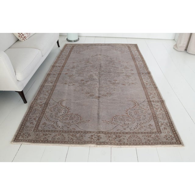 Gray Home Living Tribal Vintage Carpet For Sale - Image 8 of 10