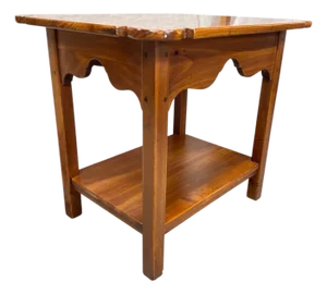 Vintage Ethan Allen Country Craftsman Pine Side Drink Table