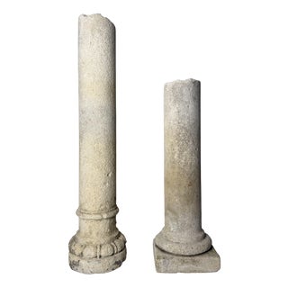 Fragments of Limestone Columns, 19th Century, Set of 2 For Sale
