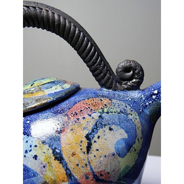 Black Terracotta Teapot in the style of David Constantine White, USA, 1950s-1970s For Sale - Image 8 of 17