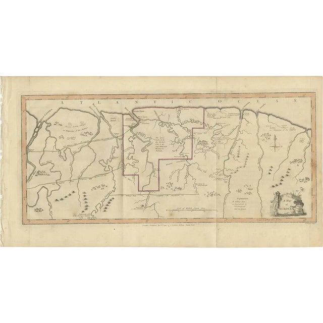 Antique Map of Surinam by Stedman, 1813 For Sale
