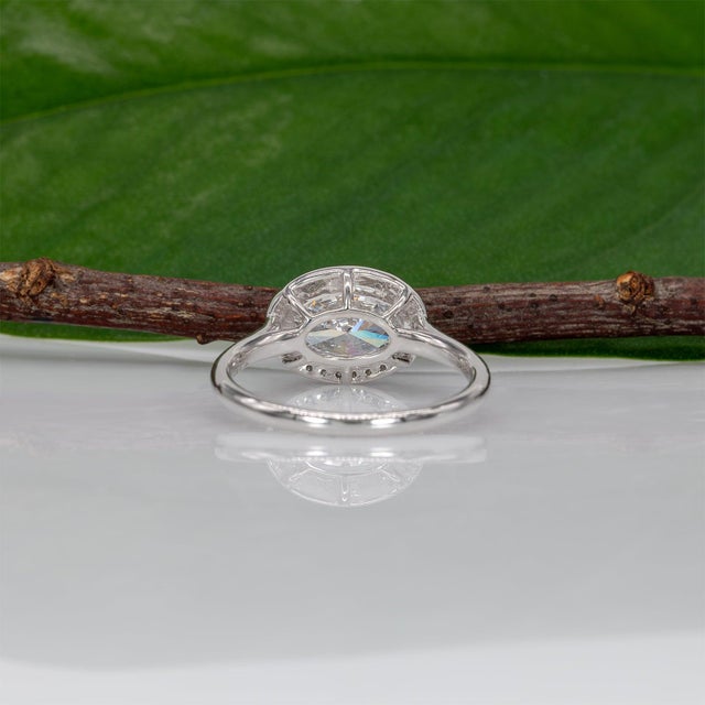 1.5Ct Lab Grown Diamond Engagement Ring With Diamond Accents: Solid 14k Gold, Size 6.75 For Sale - Image 9 of 10