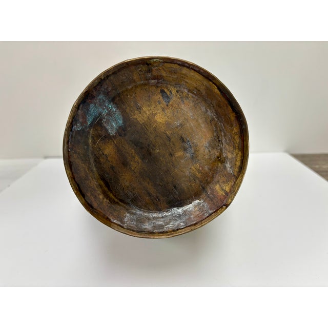 Vintage Middle Eastern Large Copper Handmade Vessels With 2 Ring Handles - A Pair For Sale - Image 16 of 16