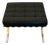 Naos Black Leather Ottoman With Chrome Frame Italy 1998 For Sale
