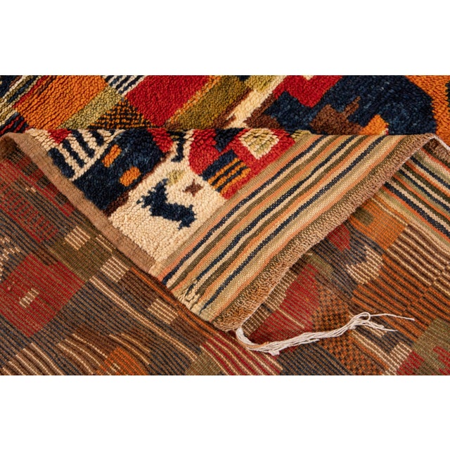 Vintage Moroccan Handmade Allover Motif Multicolor Wool Rug For Sale - Image 10 of 12