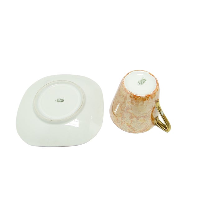 Art Deco Coffee Cup & Saucer from Ćmielów, Poland, 1960s, Set of 2 For Sale - Image 6 of 9