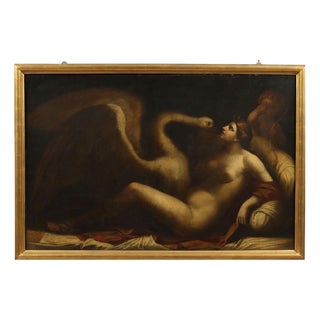 Tuscan School Artist, Leda and the Swan, 1600s, Oil on Canvas For Sale