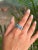 Antique Three Stone 6.69 Carat Faceted Blue Topaz Ring in 925 Solid Silver - Size 8 For Sale - Image 4 of 11