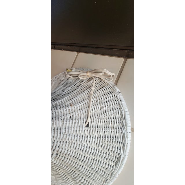 Wood 1970's Boho Chic White Wicker Floor Lamp For Sale - Image 7 of 18