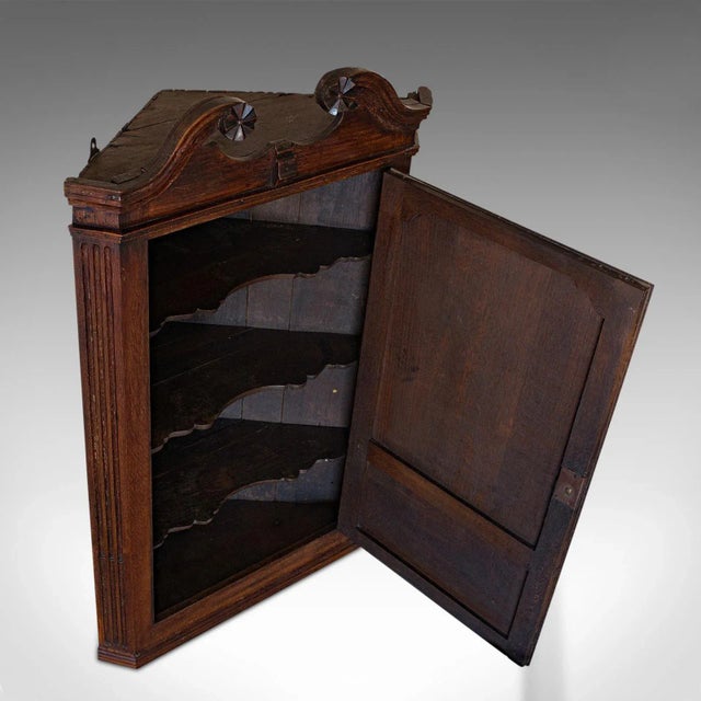 1780 Oak Georgian Corner Cabinet For Sale - Image 11 of 13