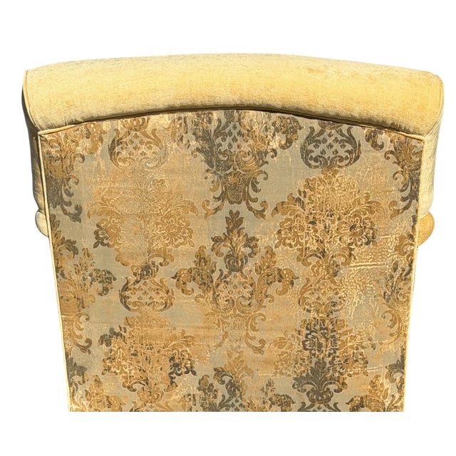 George Smith LLC George Smith Beige Velvet Upholstered Roll Arm Club Chair W Rubelli Back & Pillow - 1 of 2 For Sale - Image 4 of 7