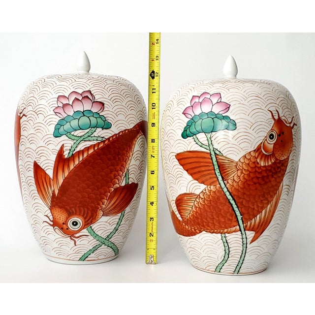 Mid 20th Century Large Ginger Jar Pair For Sale - Image 5 of 11