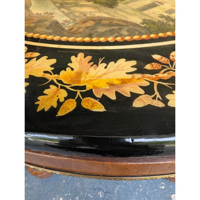 Antique Scagliola Table With Central Pastoral Landscape Medallion For Sale - Image 10 of 14