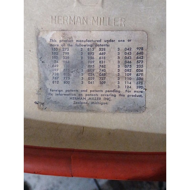 Herman Miller 1971 Eames for Herman Miller Orange Fiberglass Armchair Swivel Contract Base For Sale - Image 4 of 4