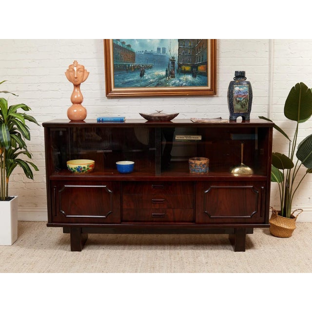 Vintage Rosewood Display Cabinet For Sale - Image 4 of 12