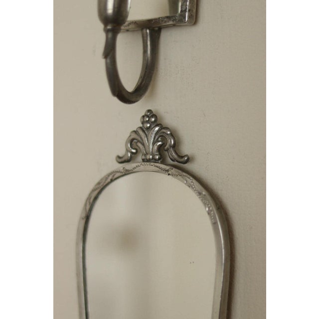 Mid-Century Swedish Pewter Sconces with Mirrors from Svenskt Tenn, Set of 2 For Sale - Image 15 of 18