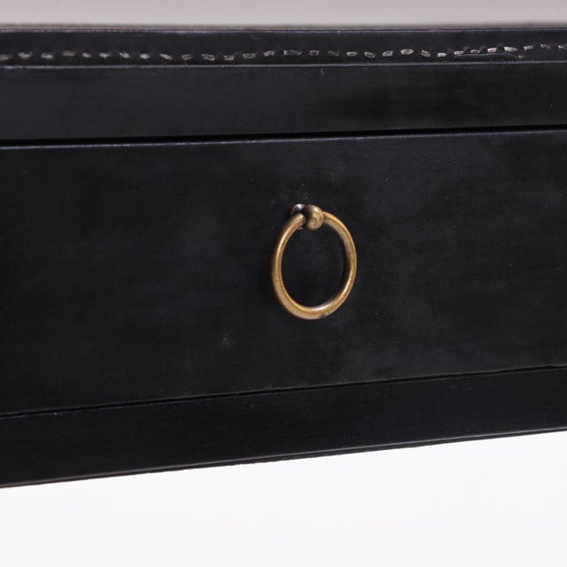 Jean-Michel Frank Contemporary Painted Iron and Leather Writing Desk in the Manner of Jean-Michel Frank For Sale - Image 4 of 7