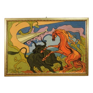 Modern Composition, 1980, Mixed Media, Framed For Sale