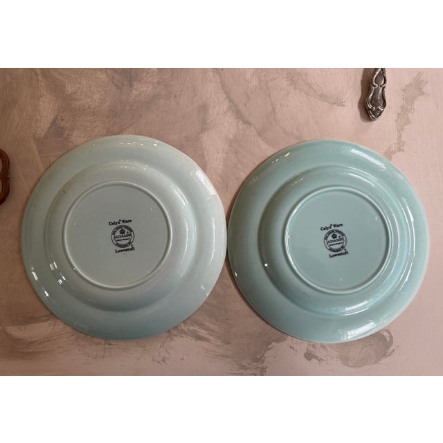 English 1950s Lowestoft Calyx Ware Adams Dinner Plates Vintage English China 10.25 - Set of Two (2) For Sale - Image 3 of 7