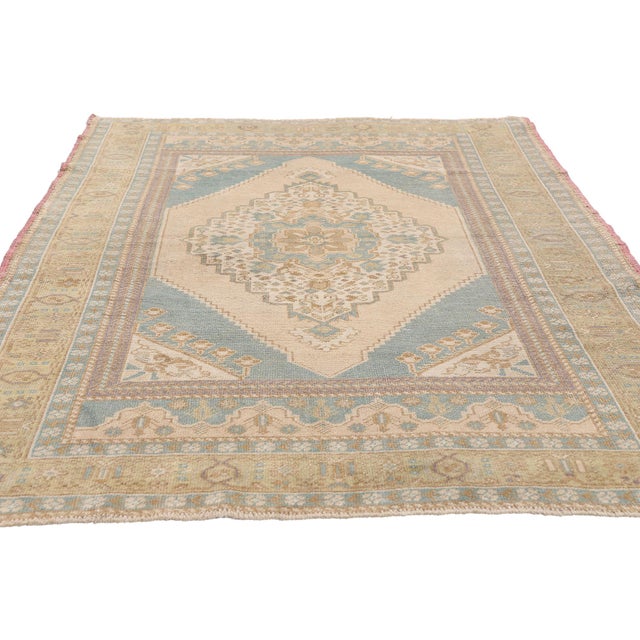Contemporary Vintage Turkish Oushak Rug, 04'00 X 06'01 For Sale - Image 3 of 10