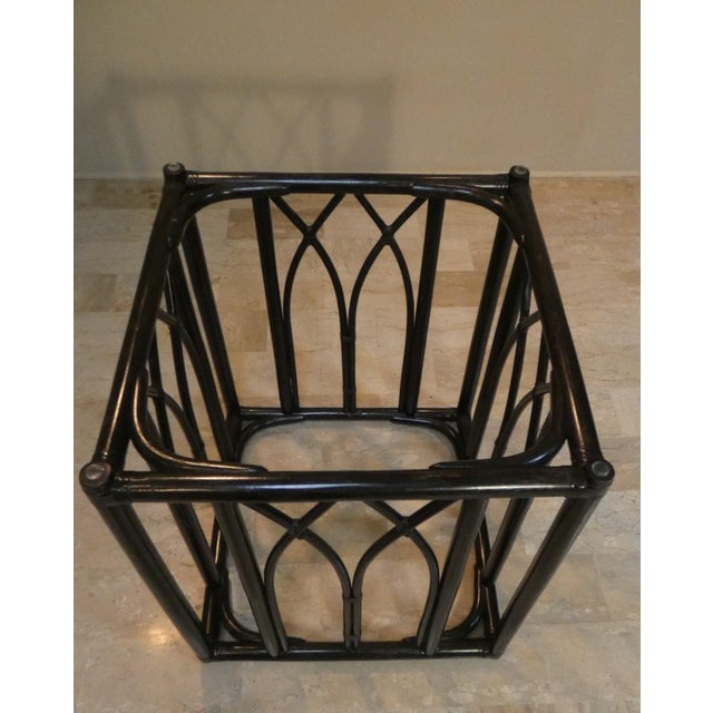 Wood Black Lacquered Oak and Beech Table with Leather Bindings and Tempered Glass Top by Gasparucci Italo, Italy, 1970s For Sale - Image 7 of 18