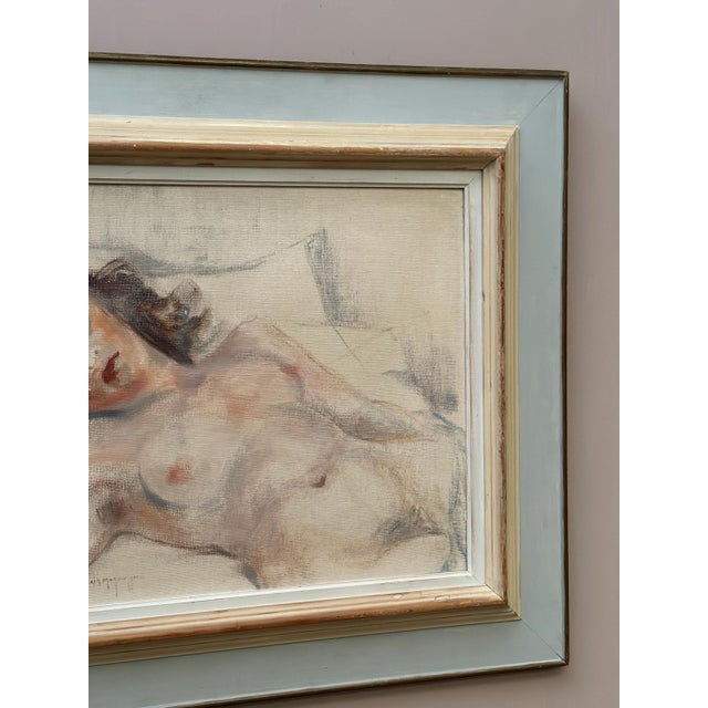 Erik Magnusson, Reclining Nude Woman, 1960s, Oil on Canvas, Framed For Sale - Image 14 of 17