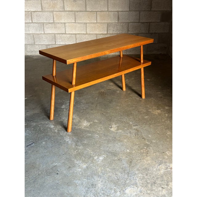 Minimalism 1950s t.h. Robsjohn-Gibbbings for Widdicomb Tiered Console Table For Sale - Image 3 of 12