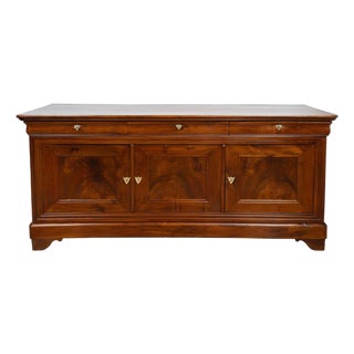 Antique 19th Century Provençal A Cappuccina Sideboard in Solid Walnut, France For Sale