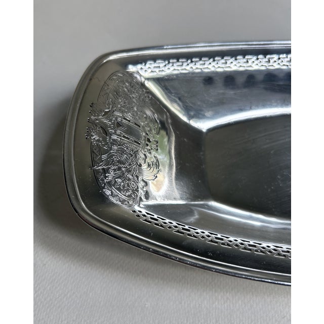 Reticulated Silver Plate Serving Bowl, C. 1940 For Sale - Image 10 of 16